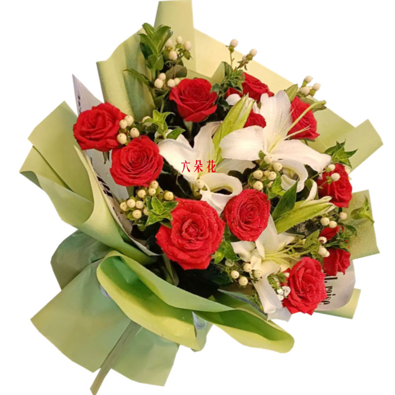11朵红玫瑰百合，浪漫的爱意
