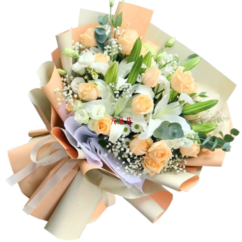 19朵香槟玫瑰百合，你是我的真爱