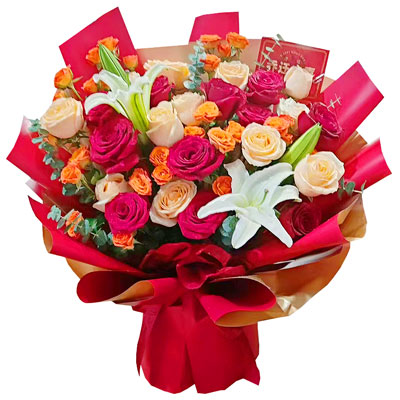 乌鲁木齐19朵玫瑰百合，爱情永不凋零