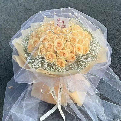 乌鲁木齐52朵香槟玫瑰满天星，你就是我的全部