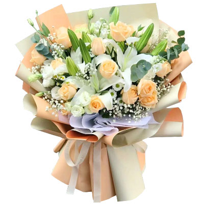 乌鲁木齐19朵香槟玫瑰百合，你是我的真爱