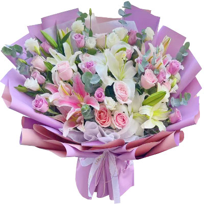 乌鲁木齐20朵玫瑰混搭百合，爱情浪漫幸福