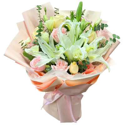 乌鲁木齐10朵玫瑰百合混搭，爱是难忘时刻